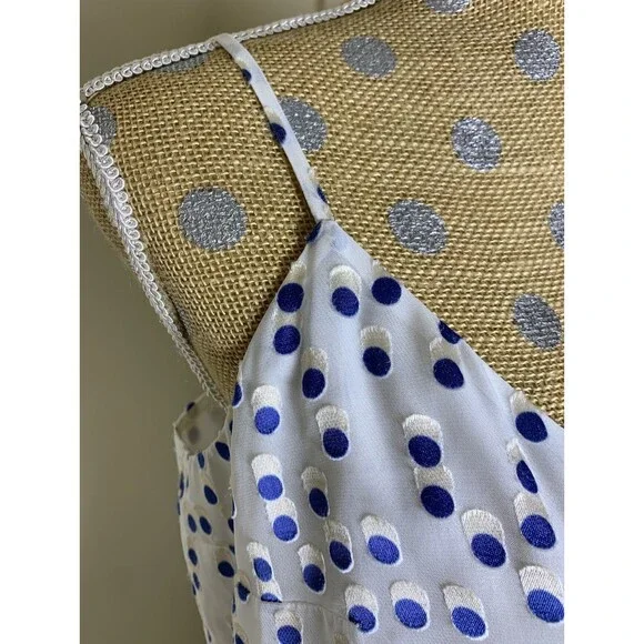 Lilly Pulitzer Madelina Dress Large Bennet Blue Polka Dot Ruffle Summer Flirty - Picture 4 of 16